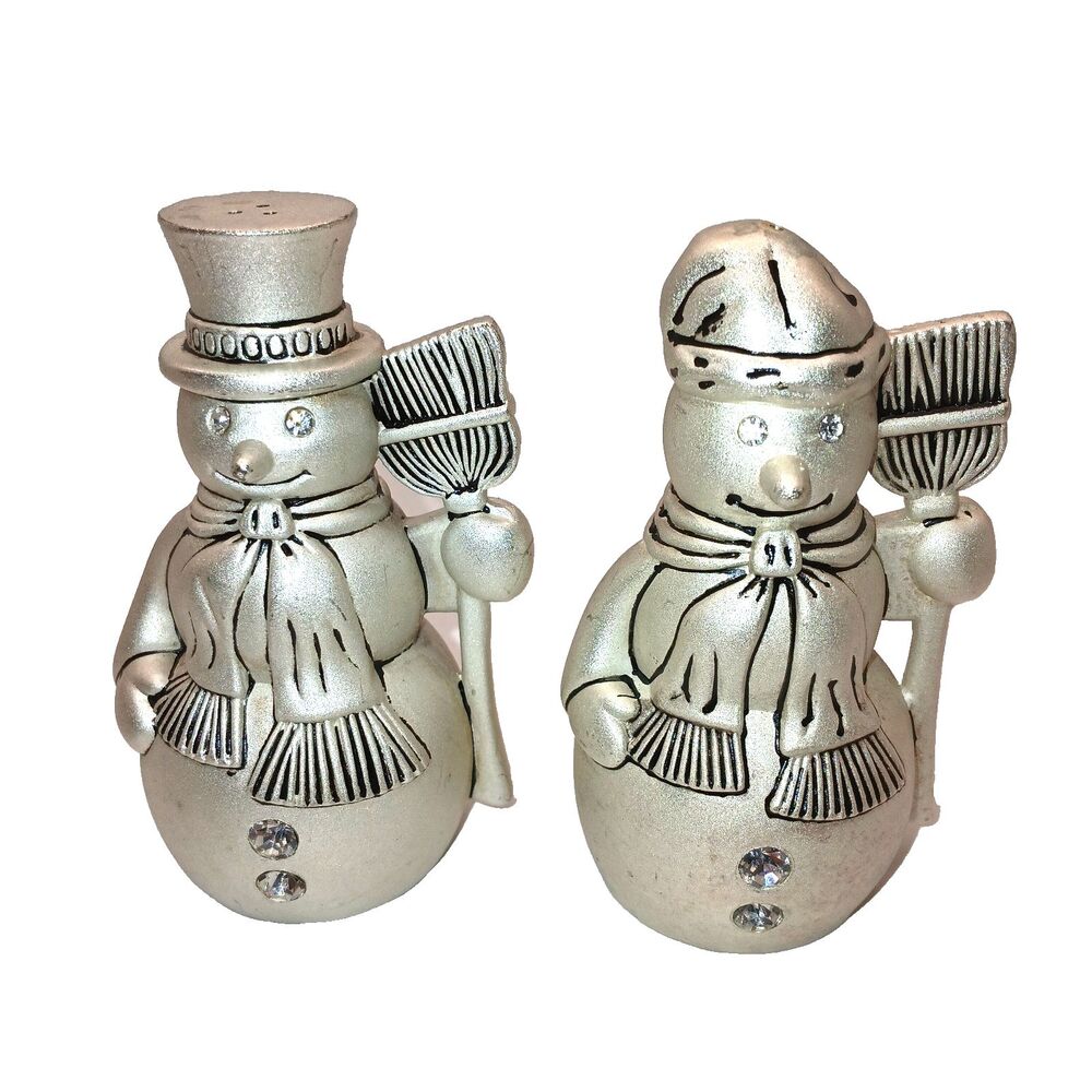 Godinger Silver Art Co. Holiday Snowman Silver Tone Salt And Pepper Shakers